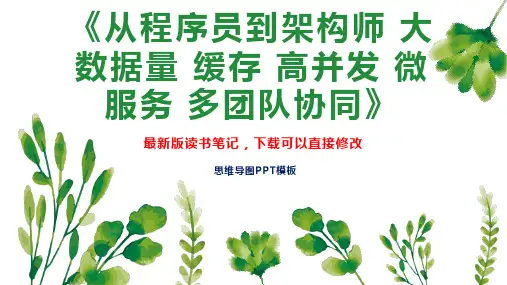 《从程序员到架构师 大数据量 缓存 高并发 微服务 多团队协同》读书笔记PPT模板思维导图下载