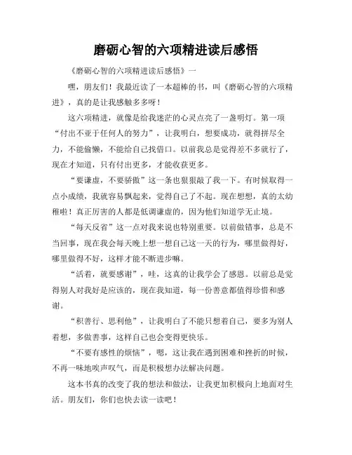 磨砺心智的六项精进读后感悟