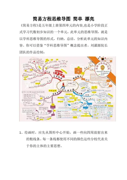 简易方程思维导图 简单 漂亮