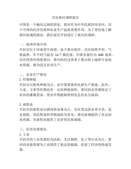 开封黄河调研报告