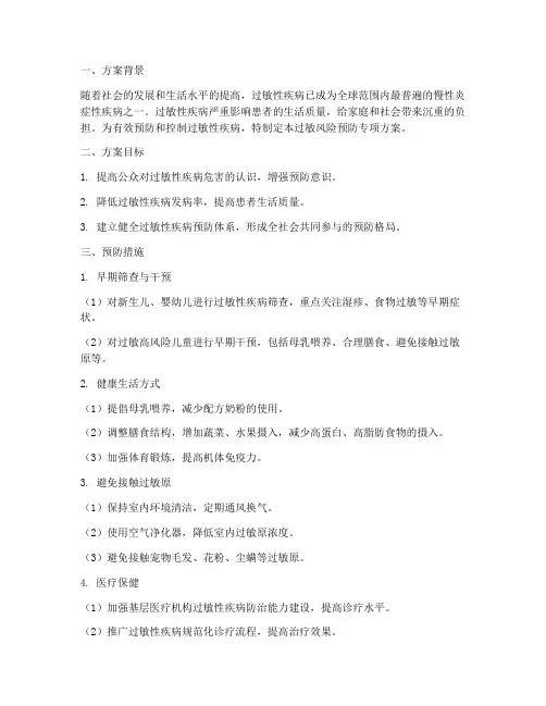 过敏风险预防专项方案