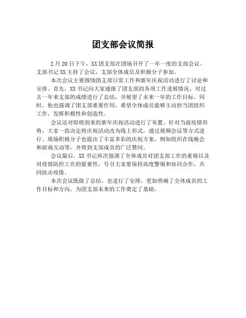 团支部会议简报