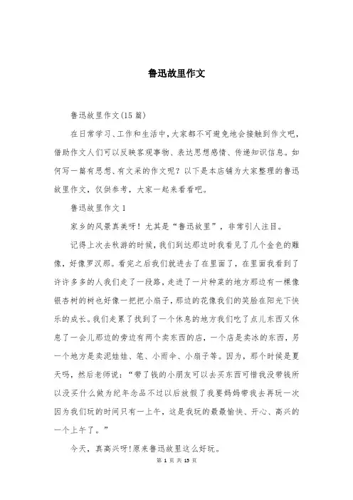 鲁迅故里作文