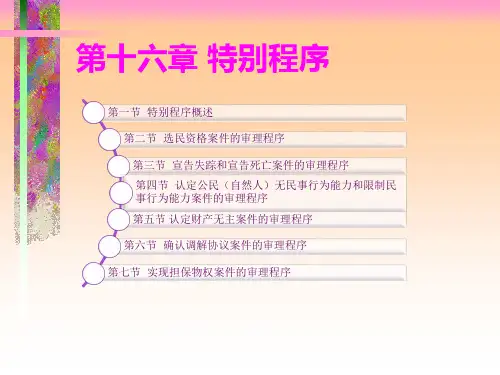 马工程《民事诉讼法》第16章 特别程序