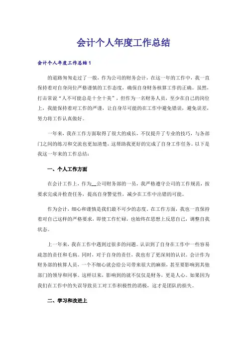 会计个人年度工作总结