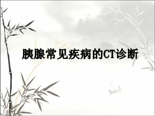 胰腺常见疾病CT诊断