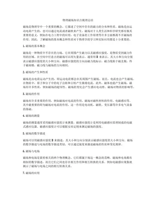 物理磁场知识点梳理总结