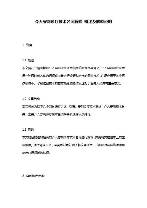 介入穿刺诊疗技术名词解释_概述及解释说明