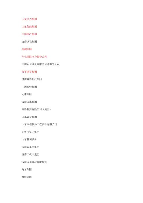 山东集团公司 以及公司领导