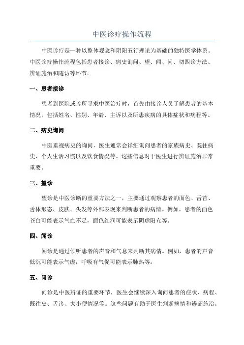 中医诊疗操作流程