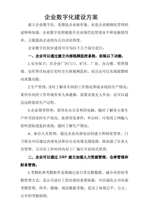 数字化企业建设方案