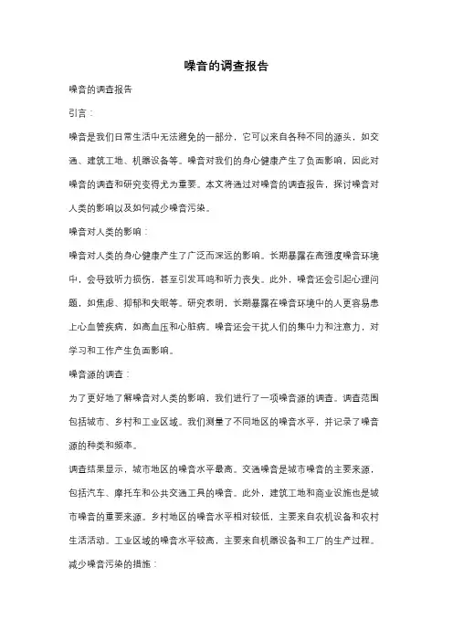 噪音的调查报告