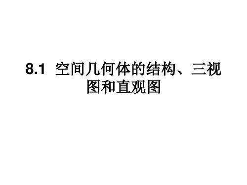 空间几何体的结构、三视图和直观图
