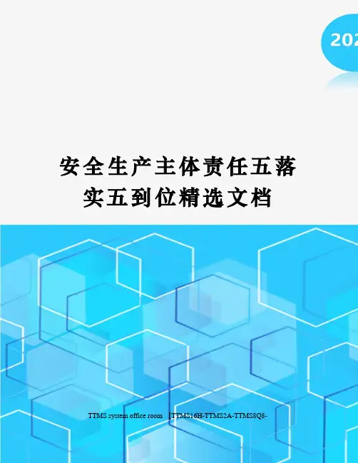 安全生产主体责任五落实五到位精选文档