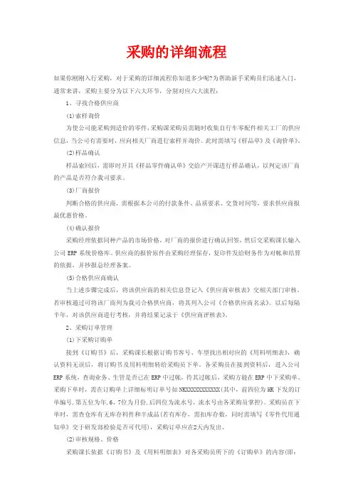 采购的详细流程