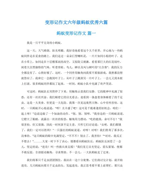 变形记作文六年级蚂蚁优秀六篇