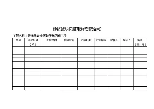 新版见证取样台帐