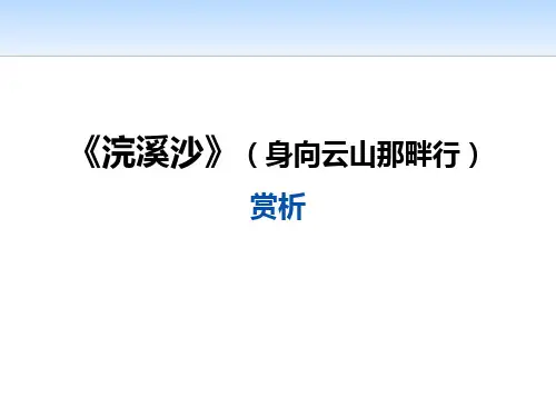 《浣溪沙(身向云山那畔行)》ppt获奖课件