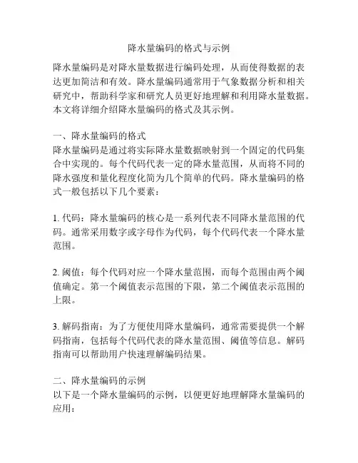 降水量编码的格式与示例