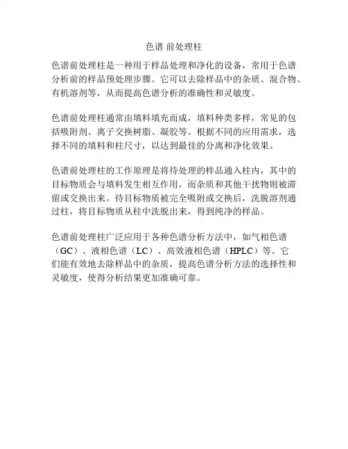 色谱 前处理柱