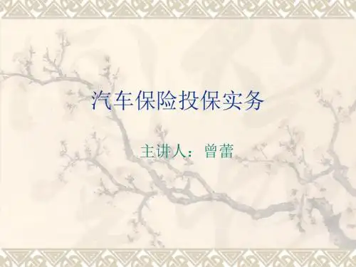 汽车保险投保实务-PPT精品文档