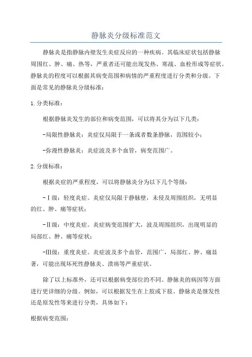 静脉炎分级标准范文