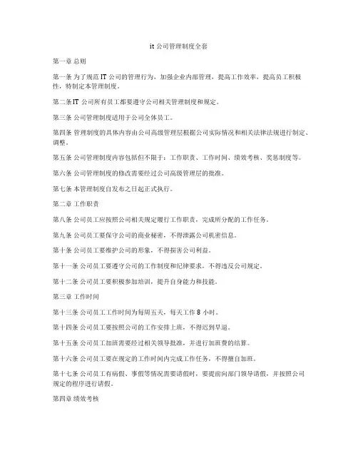it公司管理制度全套