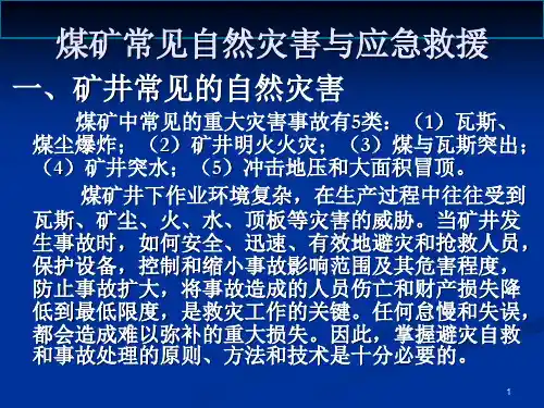 煤矿常见自然灾害和应急救援