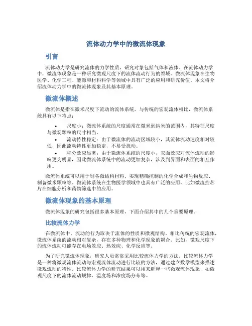 流体动力学中的微流体现象