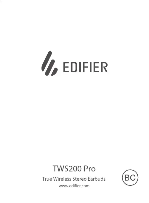 True Wireless Stereo Earbuds TWS200 Pro 说明书