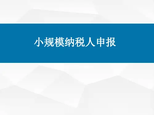 小规模纳税人增值税申报培训.ppt