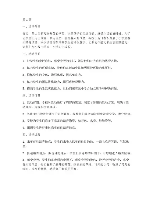 小学生春天踏青活动总结(3篇)