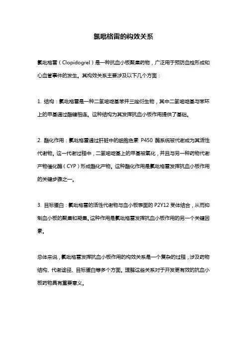 氯吡格雷的构效关系