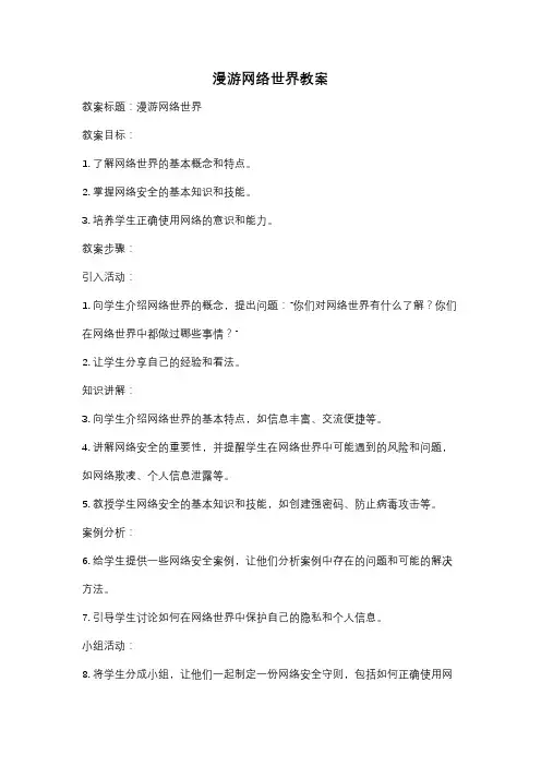 漫游网络世界教案
