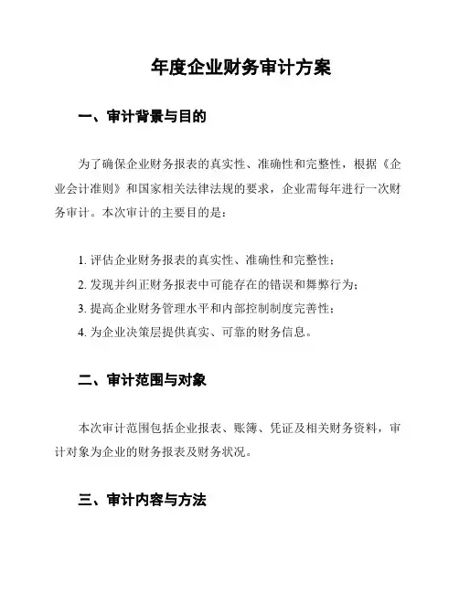 年度企业财务审计方案