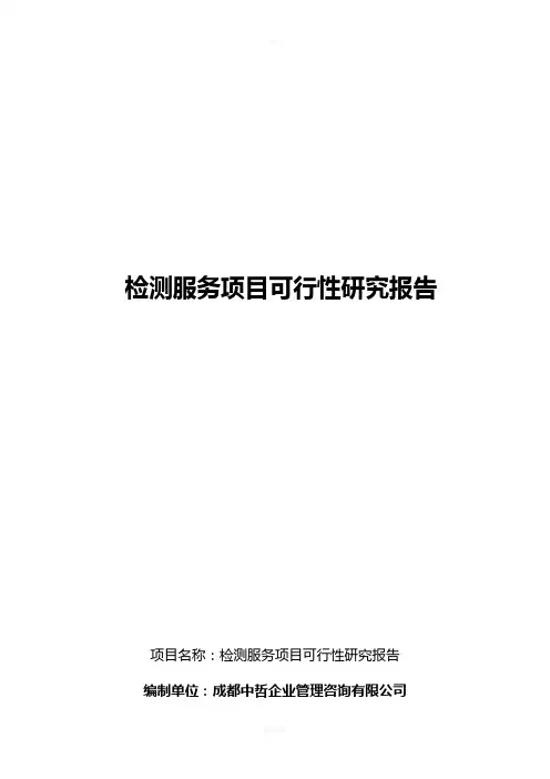 检测服务项目可行性研究报告