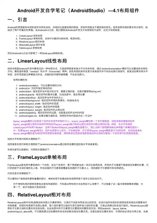 Android开发自学笔记（AndroidStudio）—4.1布局组件