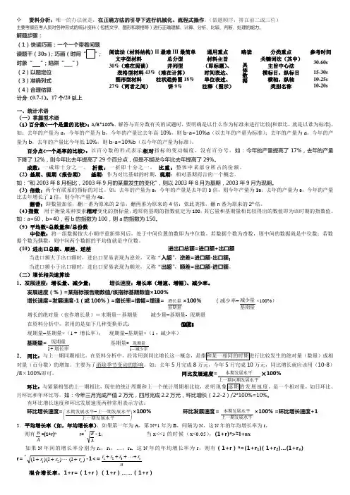 数量关系+资料分析讲义(珍藏版!华图+中公精华)