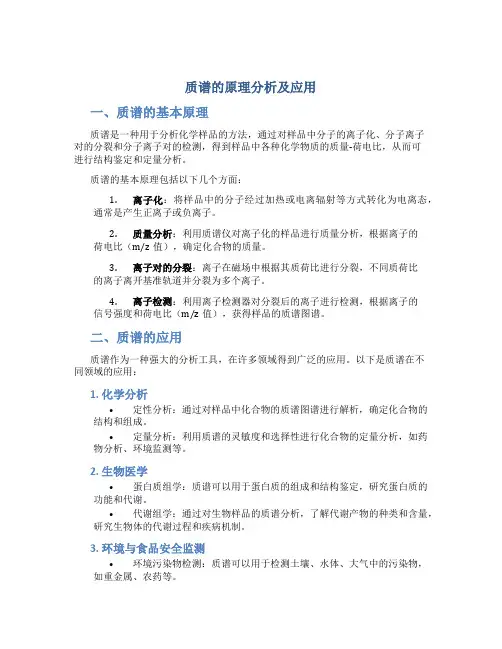 质谱的原理分析及应用