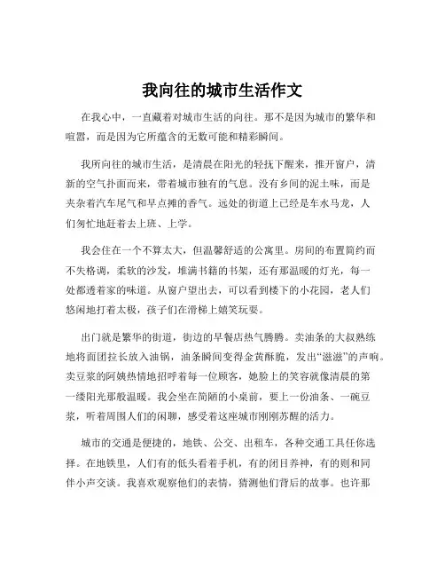 我向往的城市生活作文