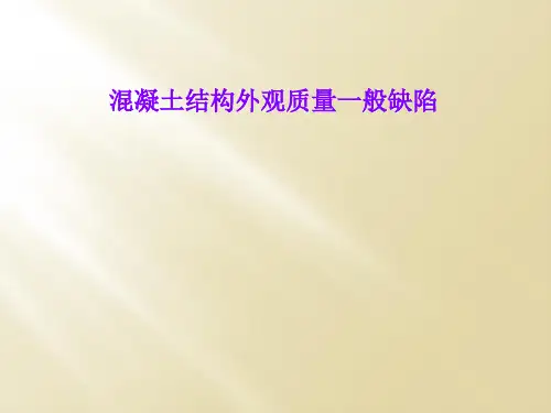 混凝土结构外观质量一般缺陷