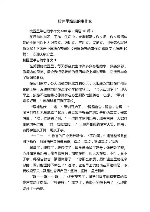 校园里难忘的事作文