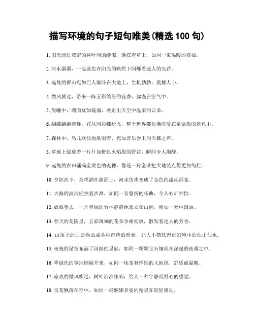 描写环境的句子短句唯美(精选100句)