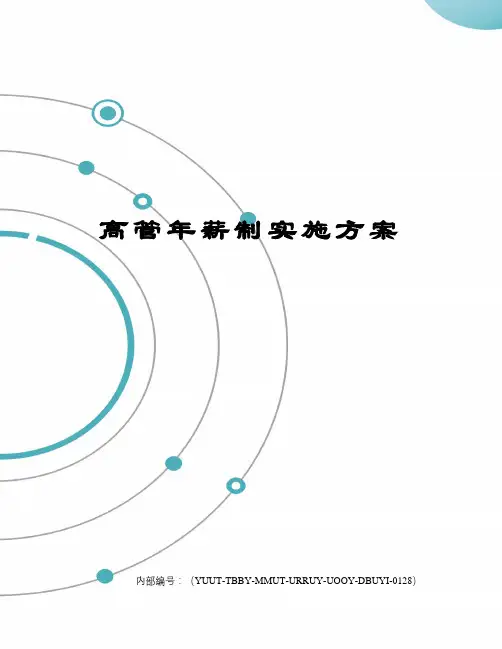 高管年薪制实施方案