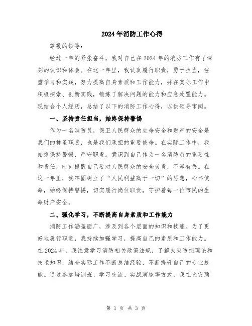 2024年消防工作心得