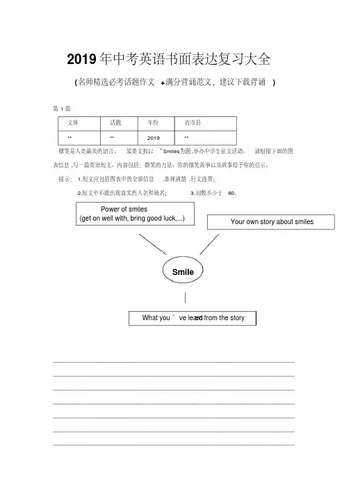2019年中考英语书面表达复习大全(含参考范文)