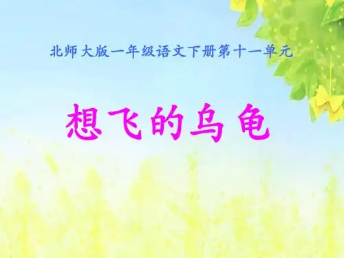 (北师大版)一年级语文下册课件_《想飞的乌龟1》_课件PPT、优质教学课件