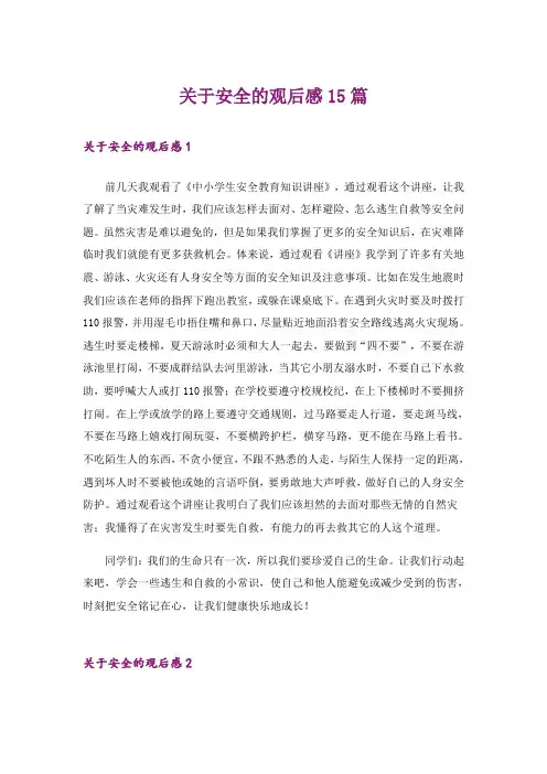 关于安全的观后感15篇