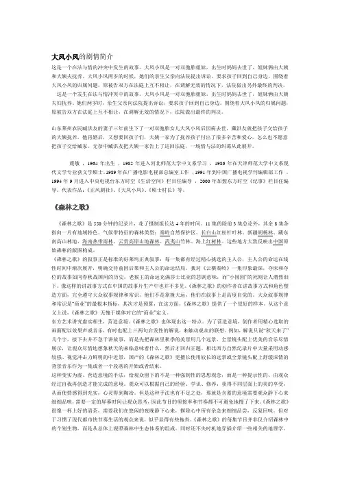 经典电视节目赏析材料