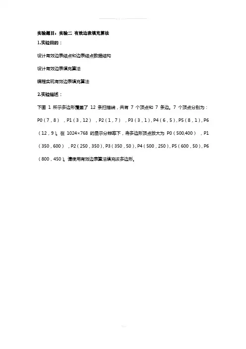 计算机图形学-有效边表填充算法实验报告